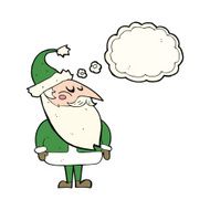 cartoon santa claus with thought bubble N147