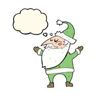 cartoon santa claus with thought bubble N150