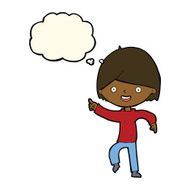 cartoon man pointing with thought bubble N146