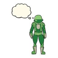 cartoon astronaut with thought bubble N86