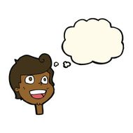 cartoon happy face with thought bubble N41