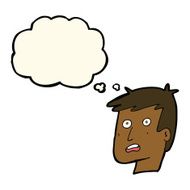 cartoon unhappy face with thought bubble N14