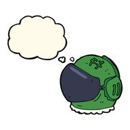 cartoon astronaut helmet with thought bubble N22