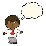 cartoon shocked boy with thought bubble N22