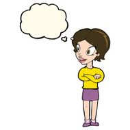 cartoon pretty woman with thought bubble N202