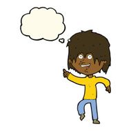 cartoon happy boy with thought bubble N170