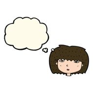 cartoon female face with thought bubble N112