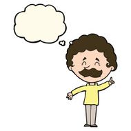 cartoon man with idea thought bubble N83