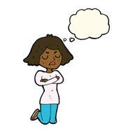Cartoon Annoyed Woman With Thought Bubble N137