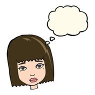 cartoon female face with thought bubble N113