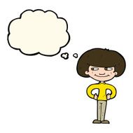 cartoon boy with hands on hips thought bubble N8