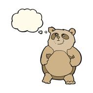 cartoon bear with thought bubble N7