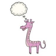 cartoon giraffe with thought bubble N5