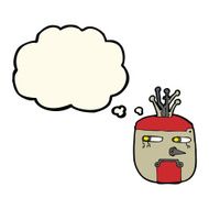 cartoon robot head with thought bubble N45