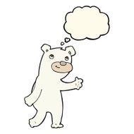 cute cartoon polar bear with thought bubble N49
