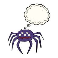 cartoon halloween spider with thought bubble N7