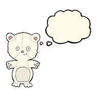 cartoon polar bear cub with thought bubble N60