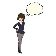 cartoon pretty woman with thought bubble N212