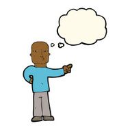 cartoon pointing man with thought bubble N61