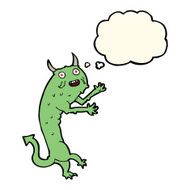 cartoon devil with thought bubble N6