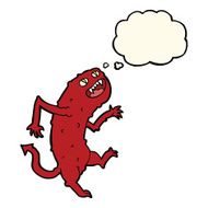 cartoon monster with thought bubble N37