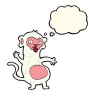 funny cartoon monkey with thought bubble N6