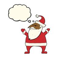 cartoon santa claus with thought bubble N151