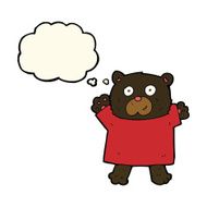 cartoon cute black bear with thought bubble N46