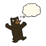 cartoon black bear with thought bubble N54