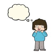 cartoon worried boy with thought bubble N24