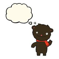 cartoon cute black bear with thought bubble N47