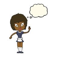 cartoon maid with thought bubble N29