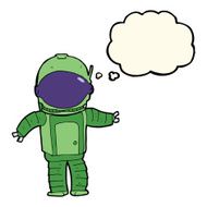 cartoon astronaut with thought bubble N89