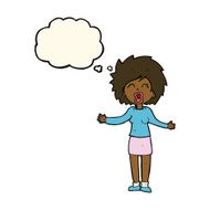 cartoon loud woman with thought bubble N7