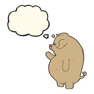 cartoon fat pig with thought bubble N3