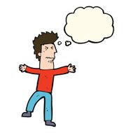 cartoon stressed man with thought bubble N52