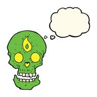 cartoon mystic skull with thought bubble N5