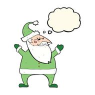 cartoon santa claus with thought bubble N152