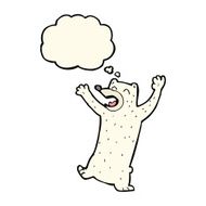 cartoon polar bear with thought bubble N47