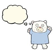 cartoon cute polar bear with thought bubble N53