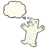 cartoon polar bear with thought bubble N48
