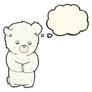 cute cartoon polar bear with thought bubble N50
