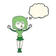 cartoon vampire girl with thought bubble N174