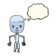 cartoon robot with thought bubble N127