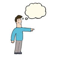 cartoon pointing man with thought bubble N64