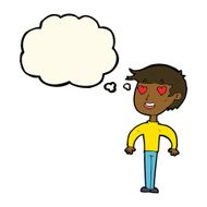 cartoon man in love with thought bubble N7