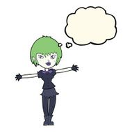 cartoon vampire girl with thought bubble N175