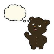 cartoon cute black bear cub with thought bubble N20