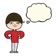 cartoon proud man with thought bubble N24