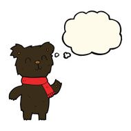 cartoon cute black bear cub with thought bubble N23